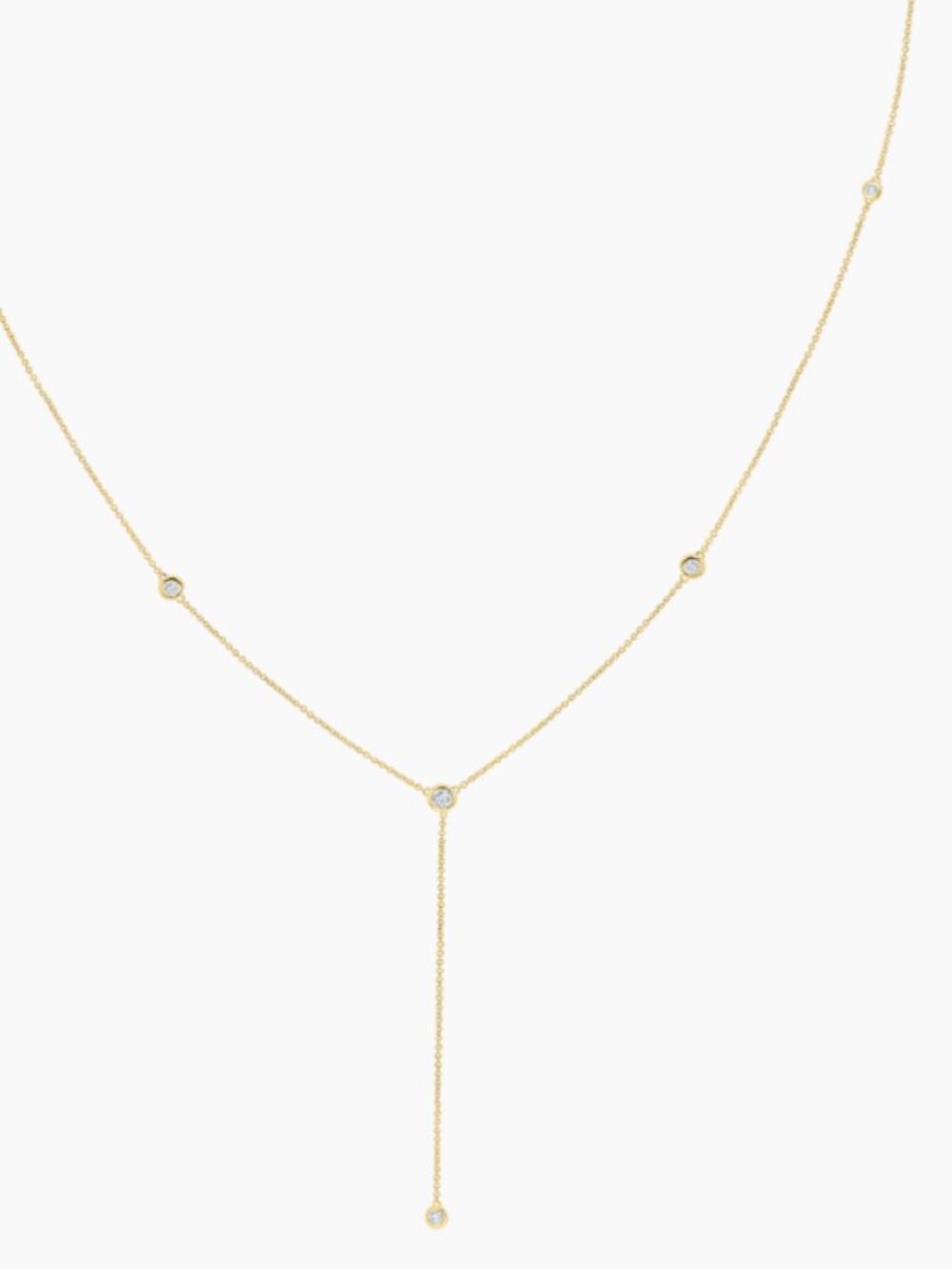 Diamond Lariat Necklace (Babygold)